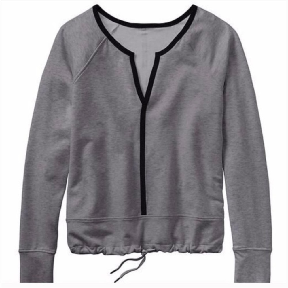 Athleta Sentry Split Neck Light Sweatshirt Gray